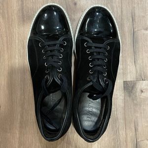 Lanvin Suede and Patent Leather Sneakers